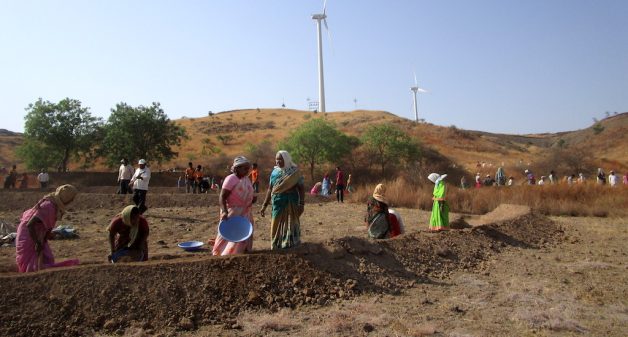 Kiraksal village is in Satara's most drought-prone Maan taluk. Villagers are following the ridge-to-valley method of watershed works. (Photo by Nidhi Jamwal)